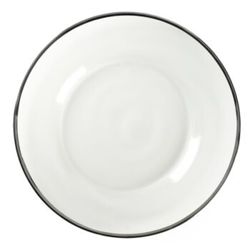 Подстановочная тарелка с серебряным ободком