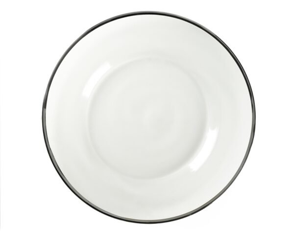 Подстановочная тарелка с серебряным ободком