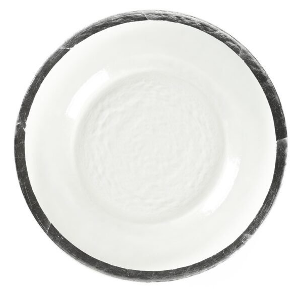  Подставная тарелка с серебряной фольгой по канту