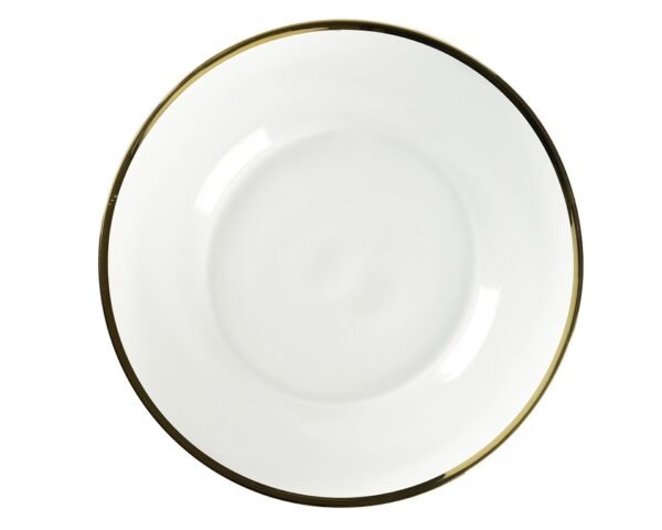 Прозрачная тарелка с тонким золотым ободком