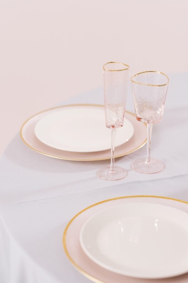 розовый треангел оленс бокал для шампанского в аренду для праздников с золотым кантом