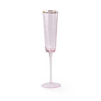 розовый треангел оленс бокал для шампанского в аренду для праздников с золотым ободком