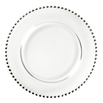 Тарелка с серебряными бусинами