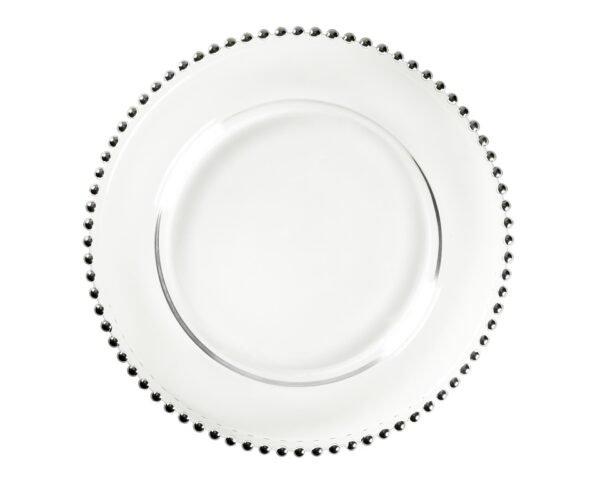 Тарелка с серебряными бусинами