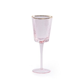 bokal dlja vina rozovogo cveta ice evans s zolotoj kajmoj