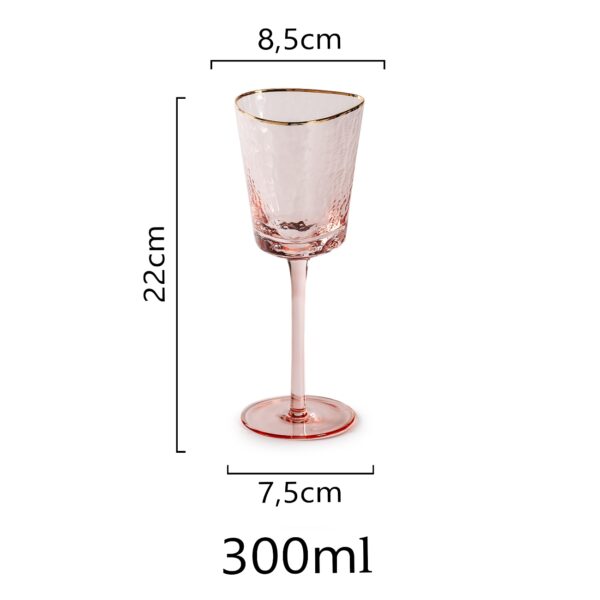 высота и размер бокала кораллово розового цвета для красного вина