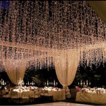 светдиодная гирлянда штора с нитями длинной 100 см для декора свадеб в аренду