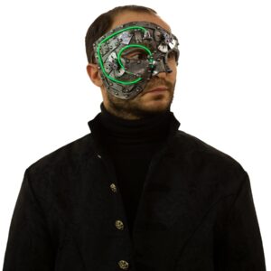 maska temnaja stimpank s zelenoj podsvetkoj 2