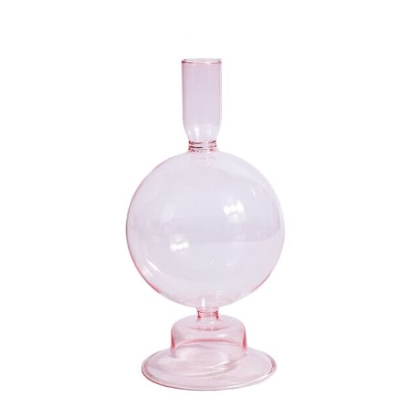 stekljannyj podsvechnik balu iz tonkogo stekla rozovogo cveta