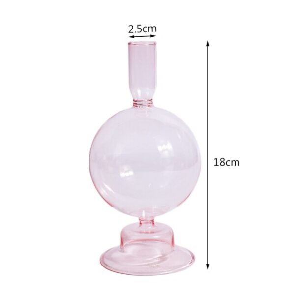 stekljannyj podsvechnik balu rozovogo cveta razmer podsvechnika
