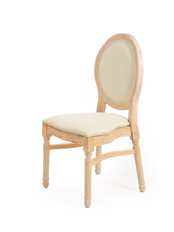 Мягкий стул Louis Antique luxury со спинкой и подушкой из льна натурального цвета для дома и ресторана (1)