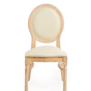 Мягкий стул Louis Antique luxury со спинкой и подушкой из льна натурального цвета для дома и ресторана (3)