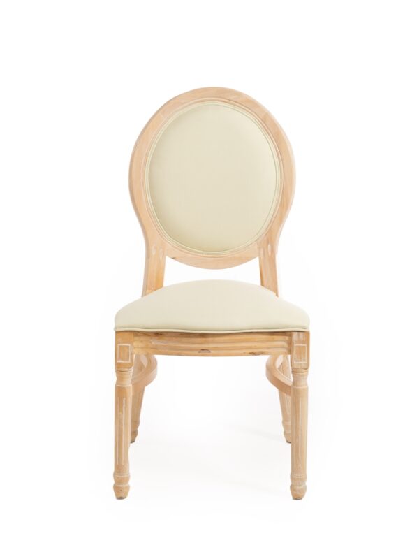 Мягкий стул Louis Antique luxury со спинкой и подушкой из льна натурального цвета для дома и ресторана (3)