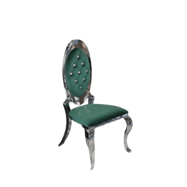 Victoria Chair — Emerald Green Velvet with Tufted Back